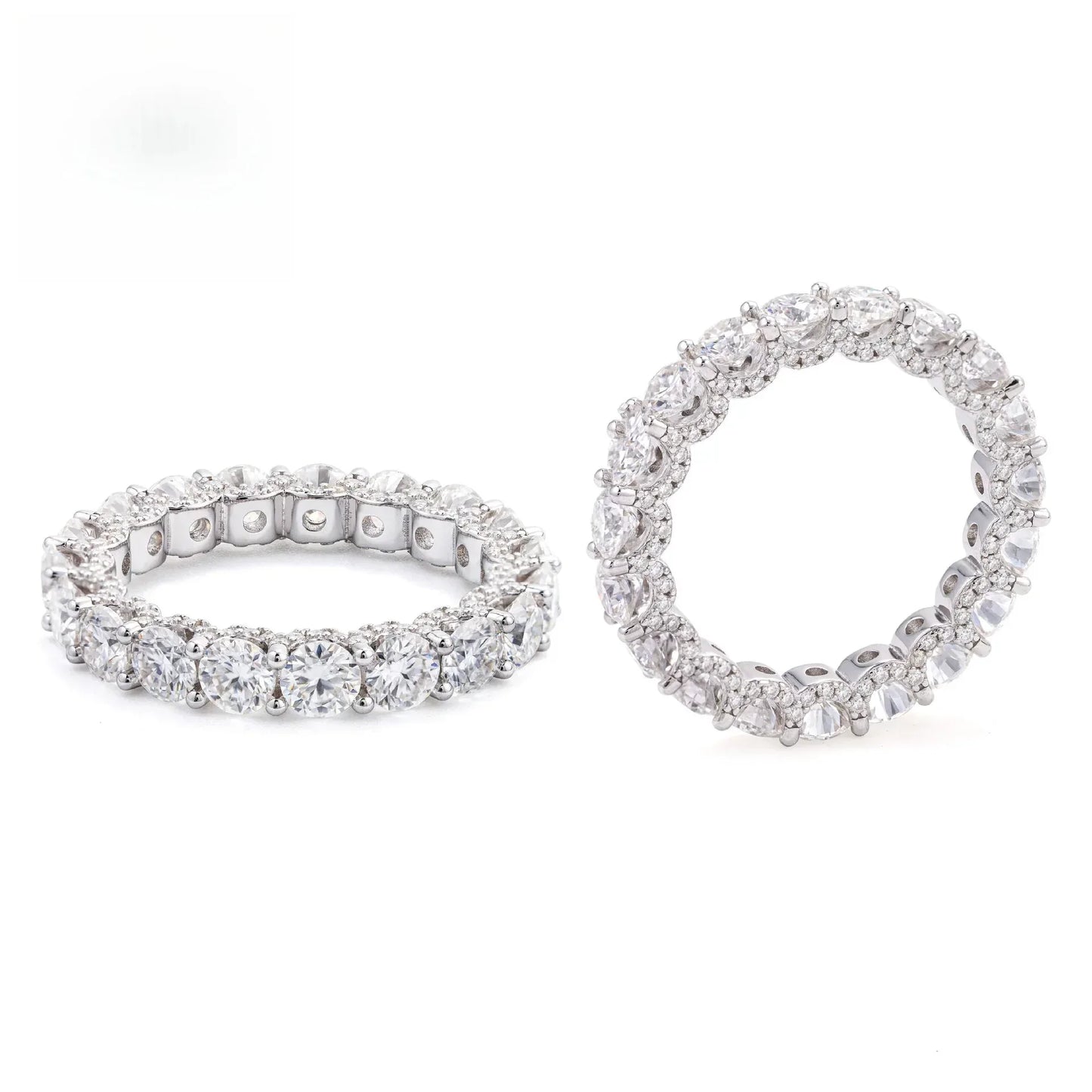 4.0mm Moissanite Band Ring | S925 Silver Unisex Iced Out Fashion Jewelry - CaratixJewelry