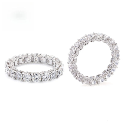 4.0mm Moissanite Band Ring | S925 Silver Unisex Iced Out Fashion Jewelry - CaratixJewelry