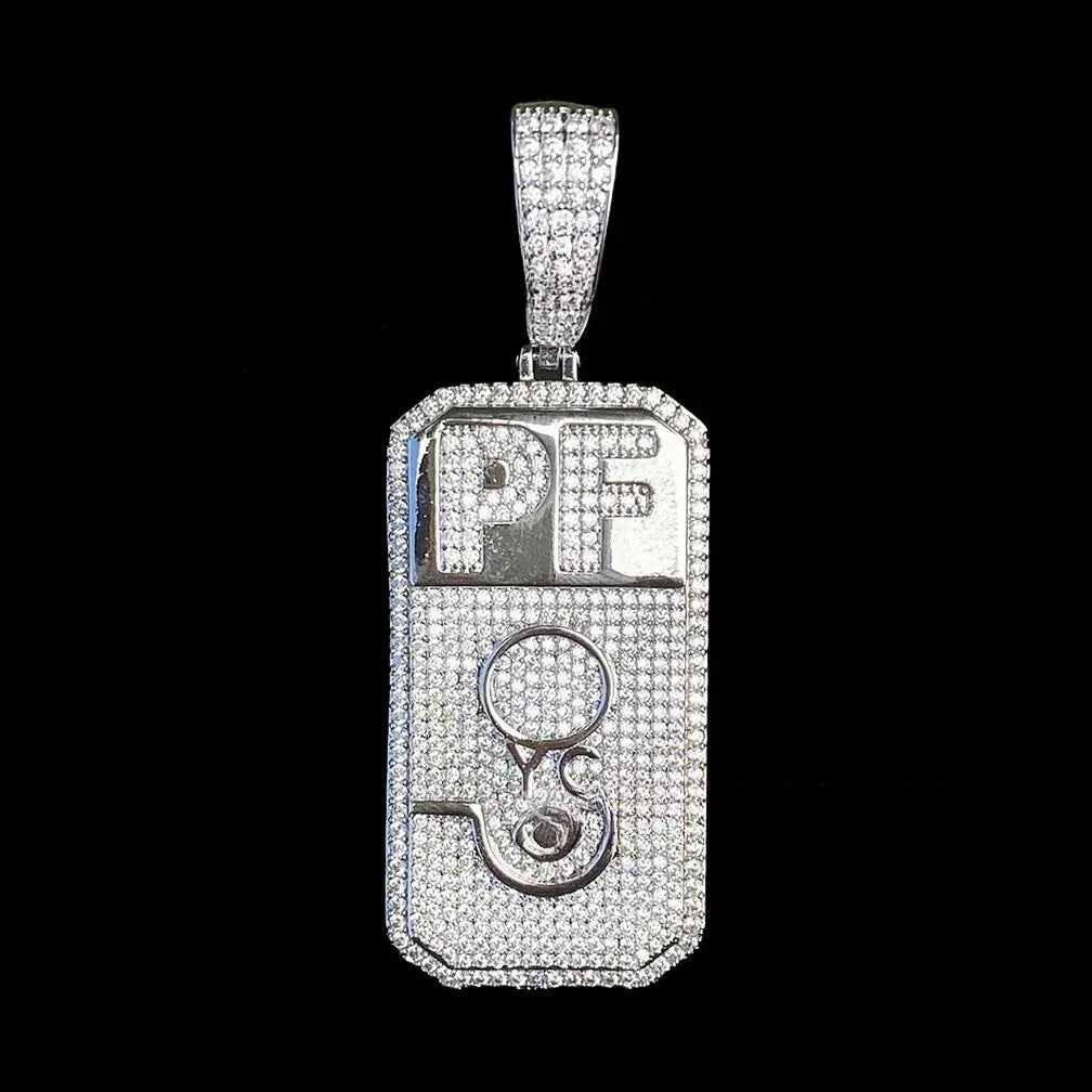 Heavy Industry "PF" Square Pendant | Men's Niche Design Rapper Necklace - CaratixJewelry