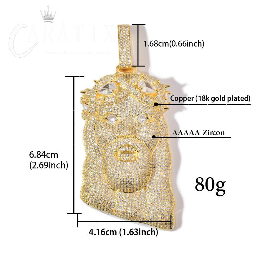 Hip Hop Jesus Head Pendant Necklace | Heavy Iced Out Synthetic Moissanite Jewelry