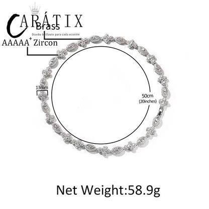 CARÁTIX Eyes & Cross Link Chain | 5A+ CZ Iced Out Hip Hop Bracelet Necklace for Men