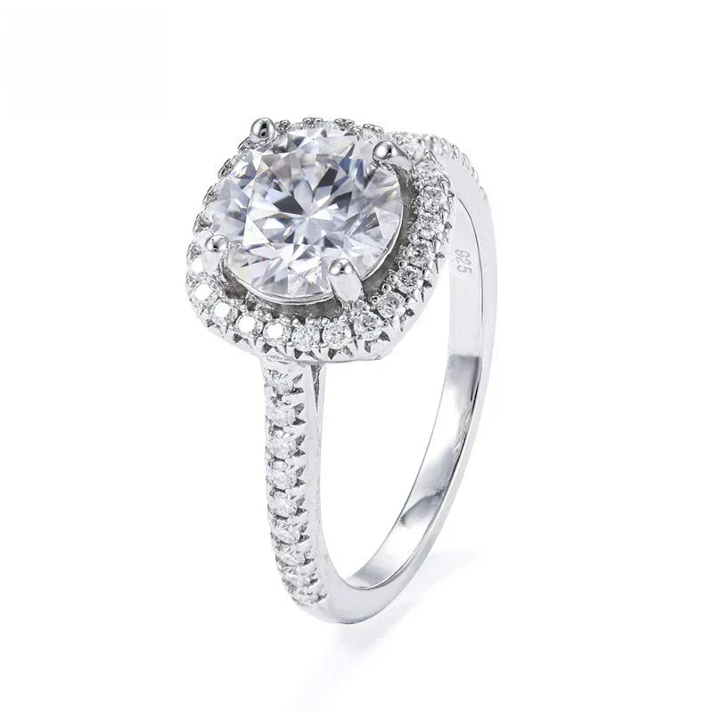 2ct Moissanite Engagement Ring | S925 Silver Luxury Women’s Bridal Jewelry - CaratixJewelry