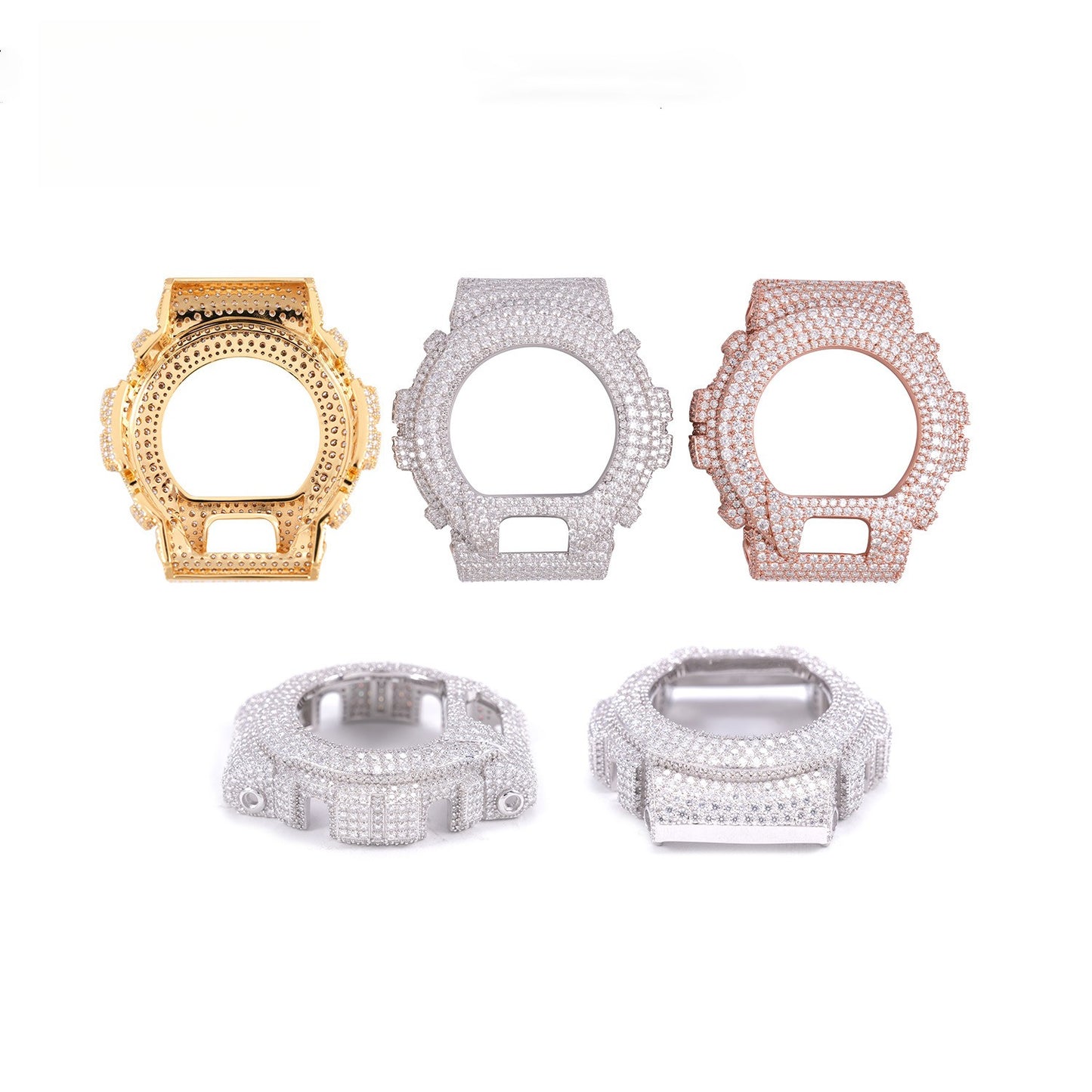 Custom S925 Silver Moissanite Watch Case | Iced Out Watch Bezel & Cover | Caratix