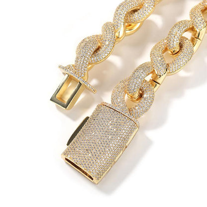 CARÁTIX 20mm Infinity Cuban Chain | 5A+ CZ Iced Out Hip Hop Necklace for Men
