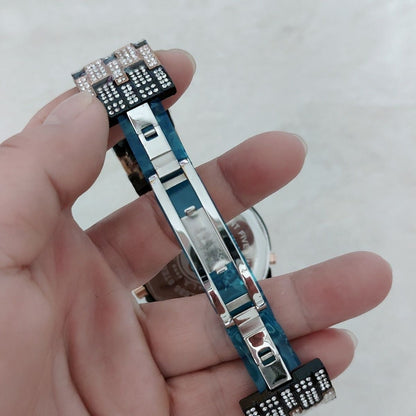 Fully Iced Out Watch Big Face Steel Band Quartz | Caratix