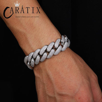 CARÁTIX 20mm 4-Row Cuban Miami Link Chain Necklace – Iced Out CZ Jewelry for Men & Women Hip Hop