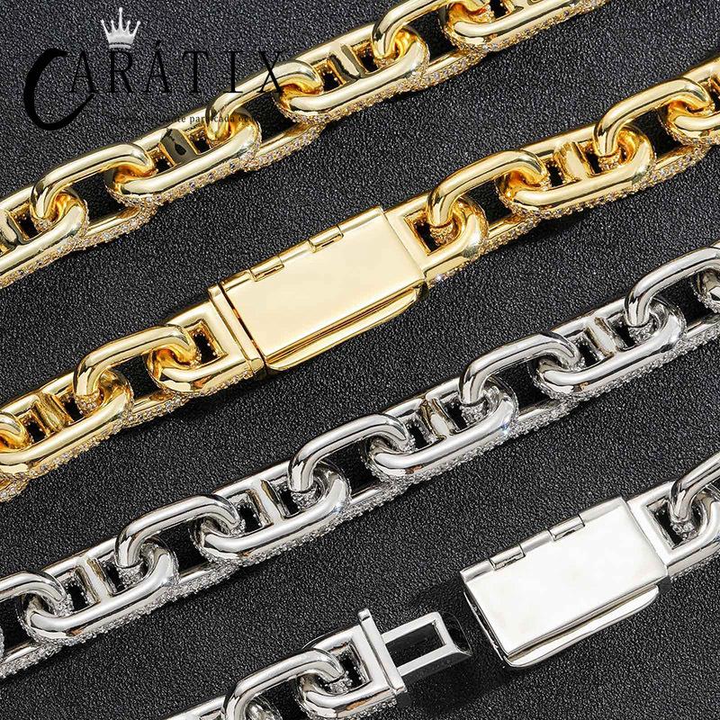 CARÁTIX Pig Nose Link Chain | 5A+ CZ Iced Out Hip Hop Necklace for Men (7"-24")