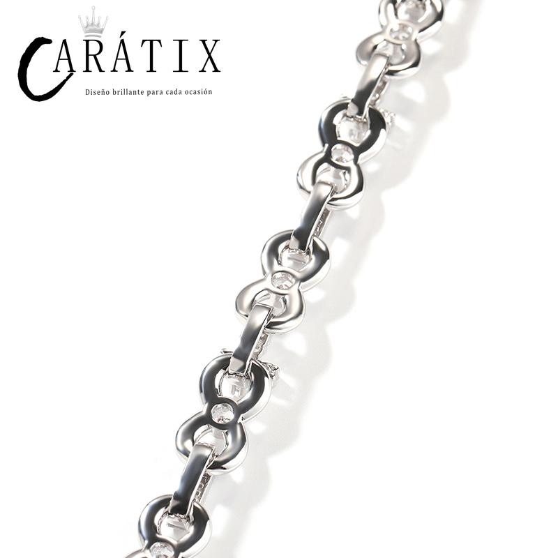 CARÁTIX Infinity Cross 8-Shape Link Chain Choker Necklace – Iced Out CZ Hip Hop Jewelry for Men & Women