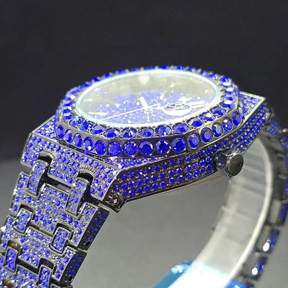 Octagonal Luxury Men's Watch with Big Zircon Bezel | Iced Out Quartz Hip Hop Hand Clock | Unique Dropshipping Watch | Caratix - CaratixJewelry