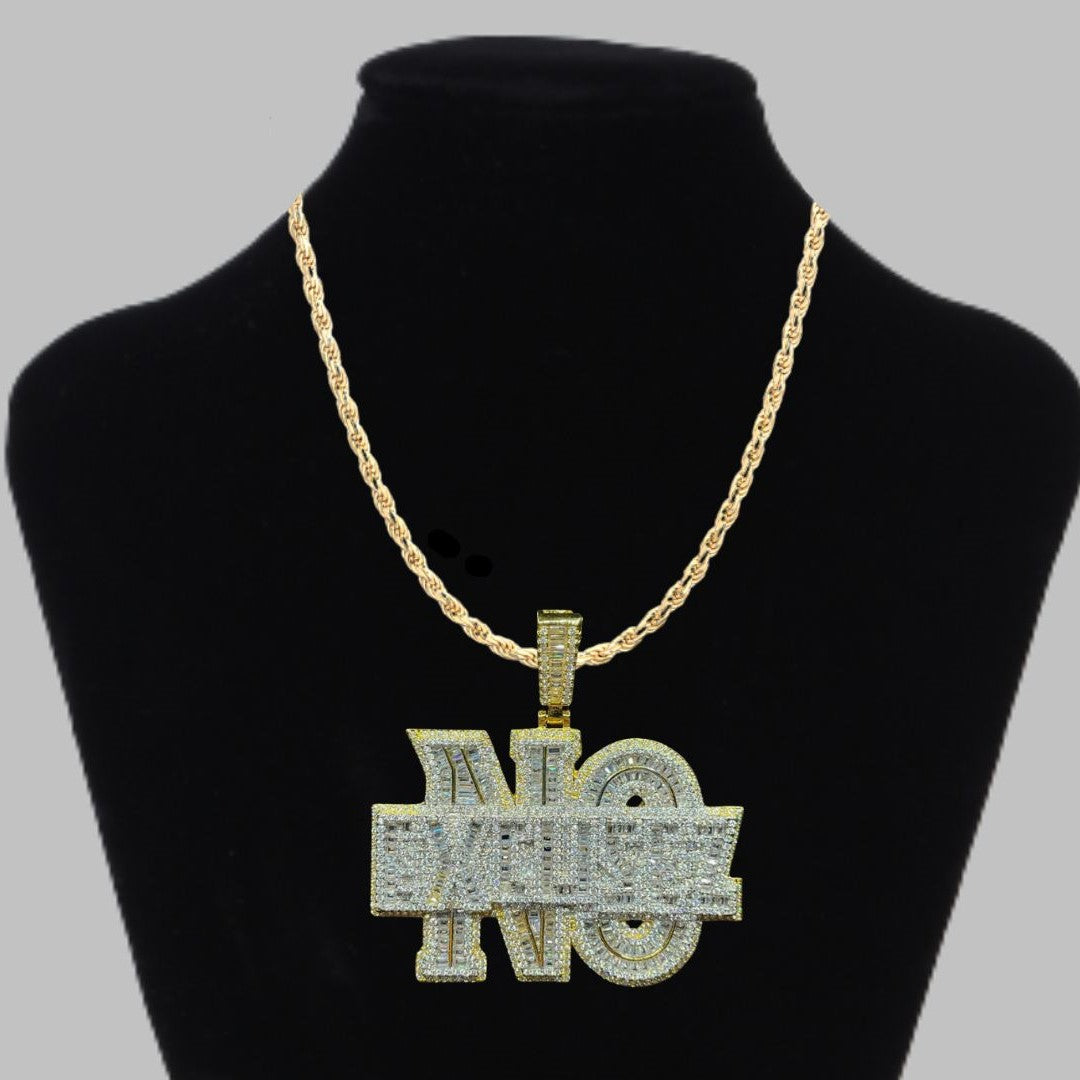 Iced Out Letter Diamond Pendant Necklace – Custom Hip Hop Jewelry for Men