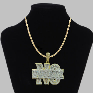 Iced Out Letter Diamond Pendant Necklace – Custom Hip Hop Jewelry for Men