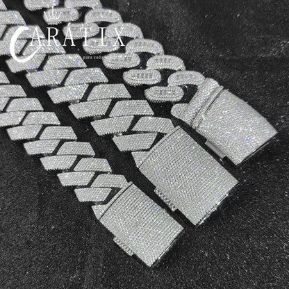 CARÁTIX 30mm 7-Row Prong Cuban Link Chain Necklace – Iced Out CZ Hip Hop Bling Jewelry for Men | Luxury Rapper Gift