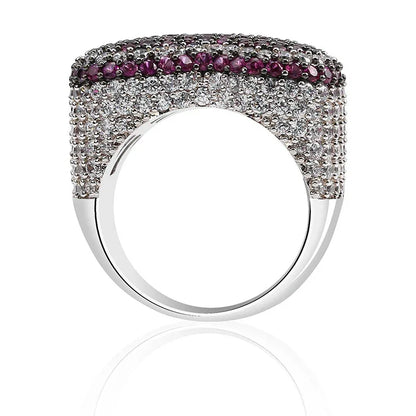 Colorful Heart Men's Hip Hop Ring | Iced Out Zirconia Band | Caratix