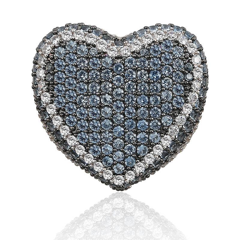 Colorful Heart Men's Hip Hop Ring | Iced Out Zirconia Band | Caratix