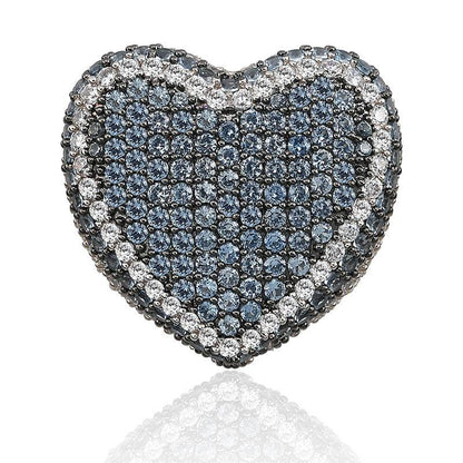 Colorful Heart Men's Hip Hop Ring | Iced Out Zirconia Band | Caratix