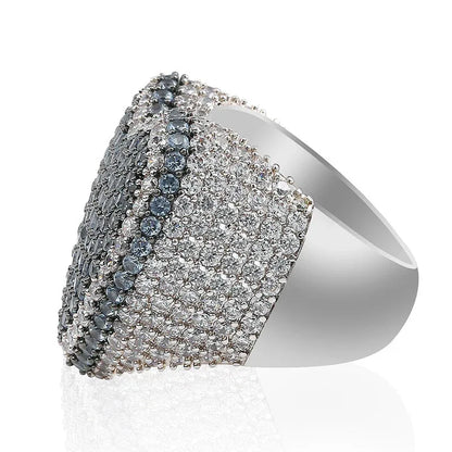 Colorful Heart Men's Hip Hop Ring | Iced Out Zirconia Band | Caratix