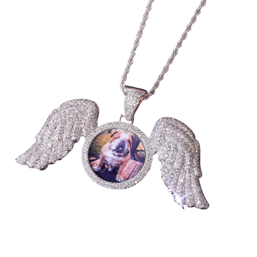 Special Wings Tennis Custom Photo Pendant Necklace – Iced Out Hip Hop Jewelry - CaratixJewelry