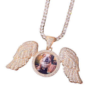Special Wings Tennis Custom Photo Pendant Necklace – Iced Out Hip Hop Jewelry - CaratixJewelry