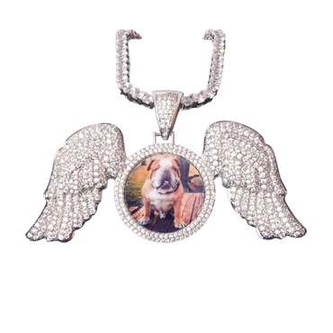 Special Wings Tennis Custom Photo Pendant Necklace – Iced Out Hip Hop Jewelry - CaratixJewelry