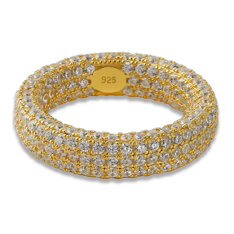 Men's S925 Sterling Silver Iced Out Ring | Full Micro-Pave Hip Hop Band | Caratix