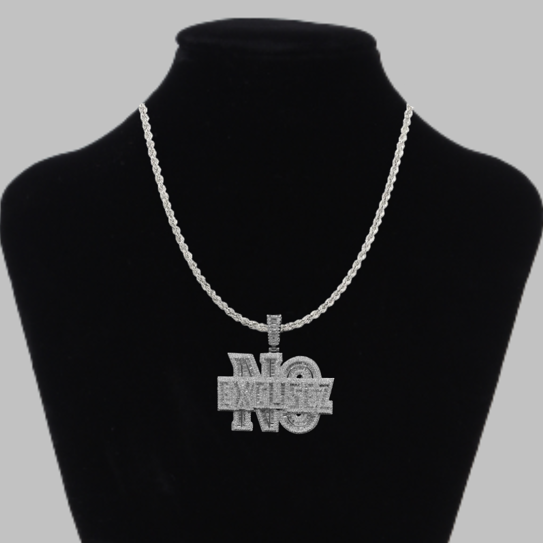 Iced Out Letter Diamond Pendant Necklace – Custom Hip Hop Jewelry for Men