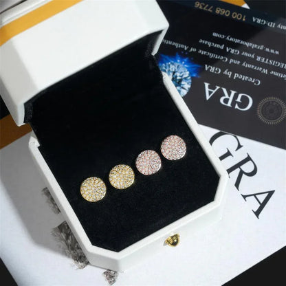 S925 Silver D Color Style Moissanite Round Stud Earrings - CaratixJewelry