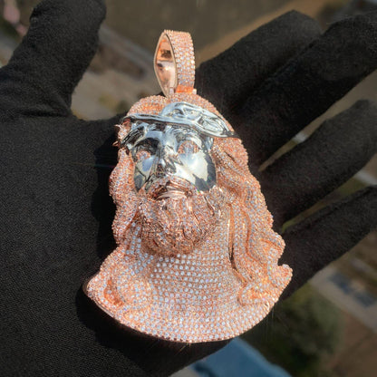 CARÁTIX -  Hip Hop Personality Inlaid Zircon Jesus Cuban Link Chain Men's Iced Out Pendant Necklace Fashion Versatile Trend Jewelry Accessories Valentine's Day Gift for Men & Girls & Boys Mothers' Day Gift #Springtok