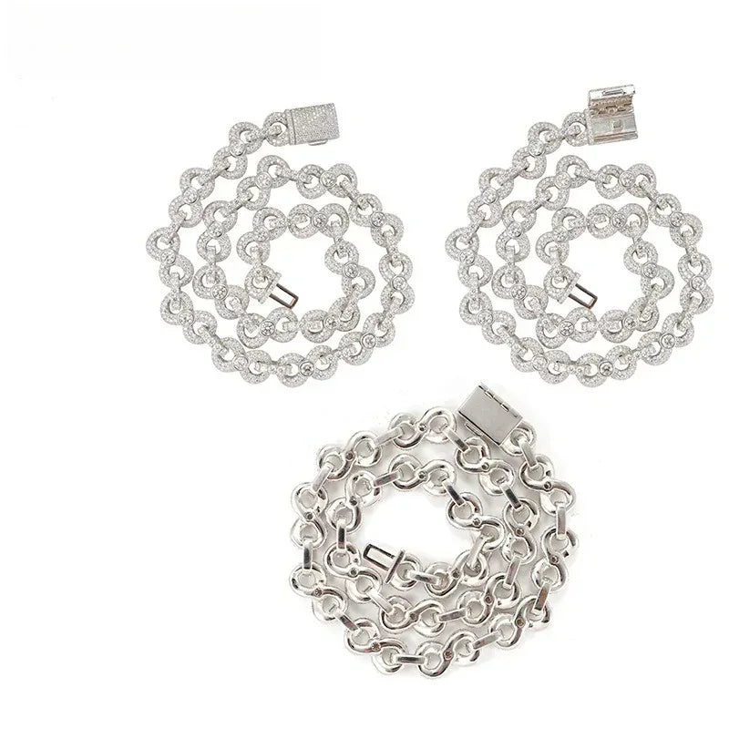 13mm Moissanite Figure-Eight Cuban Link | S925 Silver Hip Hop Jewelry - CaratixJewelry