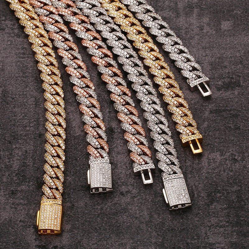 10mm Iced-Out Moissanite Cuban Link Chain – S925 Sterling Silver Hip Hop Streetwear Necklace - CaratixJewelry