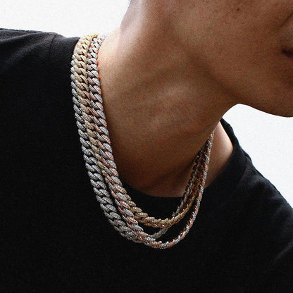 10mm Iced-Out Moissanite Cuban Link Chain – S925 Sterling Silver Hip Hop Streetwear Necklace - CaratixJewelry