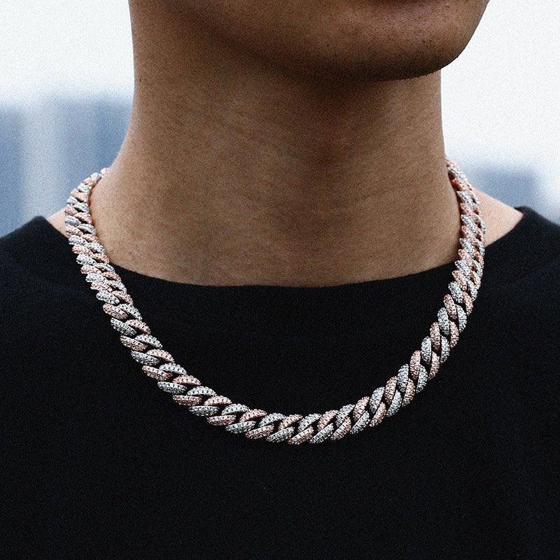 10mm Iced-Out Moissanite Cuban Link Chain – S925 Sterling Silver Hip Hop Streetwear Necklace - CaratixJewelry