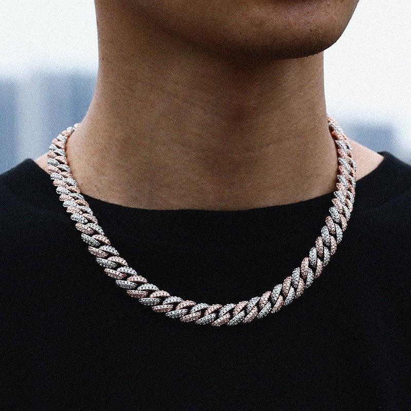 10mm Iced-Out Moissanite Cuban Link Chain – S925 Sterling Silver Hip Hop Streetwear Necklace - CaratixJewelry