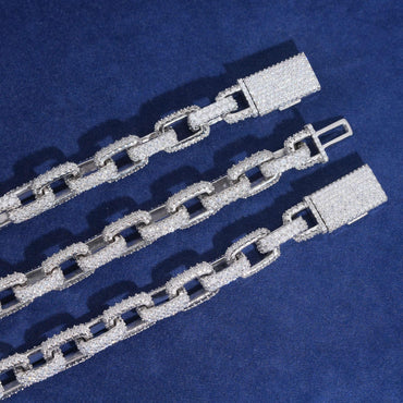 10mm Moissanite Cuban Link Bracelet/Necklace – S925 Sterling Silver Hip Hop Jewelry with Box Clasp - CaratixJewelry