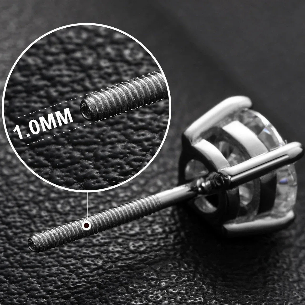 10mm Sterling Silver Genuine Lab Hip Hop Bling Earrings - CaratixJewelry