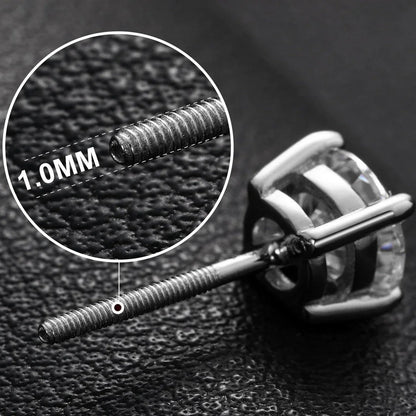 10mm Sterling Silver Genuine Lab Hip Hop Bling Earrings - CaratixJewelry