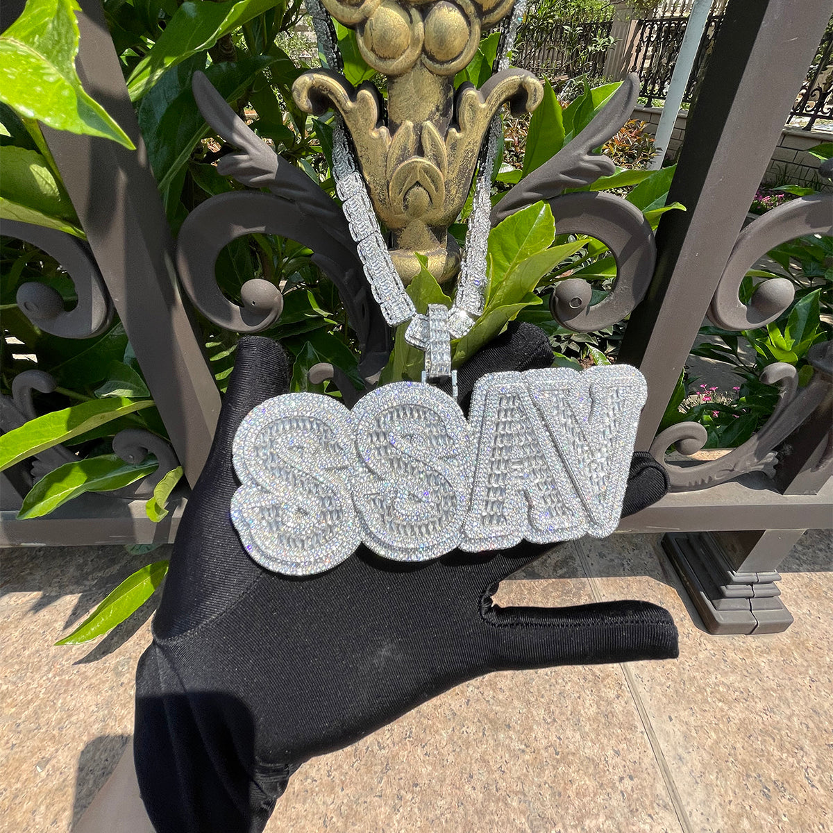 Overflow Stones Loaded with Diamond Iced Out Personalized Custom Name Necklace Pendant – Luxury Hip Hop Jewelry for Men & Women