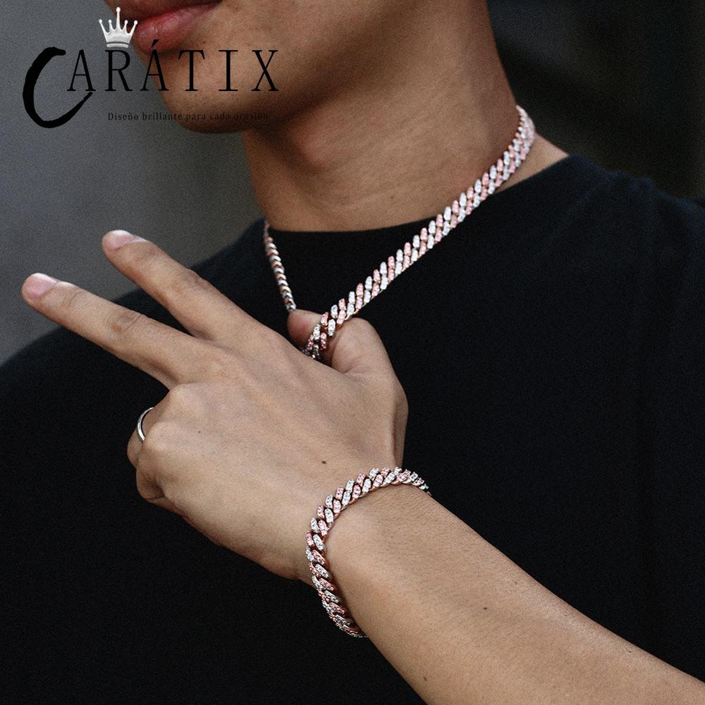 CARÁTIX Round Cuban Miami Chain | AAA CZ Iced Out Prong Set Hip Hop Choker Necklace for Men & Women