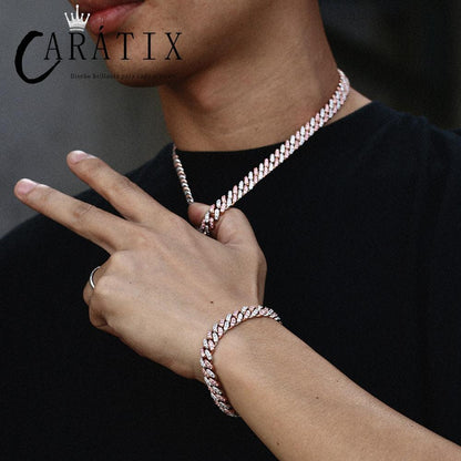 CARÁTIX Round Cuban Miami Chain | AAA CZ Iced Out Prong Set Hip Hop Choker Necklace for Men & Women