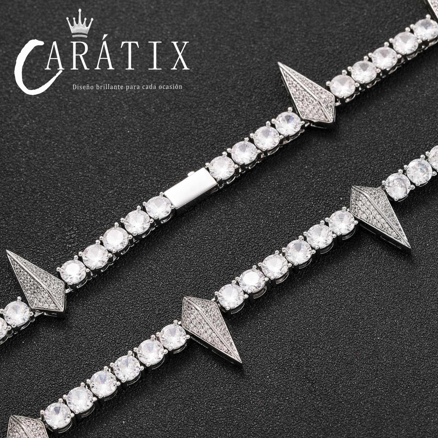 CARÁTIX - Black Panther Necklace 5mm Cubic Zircon Tennis Chain Rivet Wolf Tooth Charm Fashion Jewelry Gift for Mens Valentine's Day Gift for Men & Girls & Boys Mothers' Day Gift #Springtok