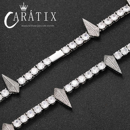 CARÁTIX - Black Panther Necklace 5mm Cubic Zircon Tennis Chain Rivet Wolf Tooth Charm Fashion Jewelry Gift for Mens Valentine's Day Gift for Men & Girls & Boys Mothers' Day Gift #Springtok