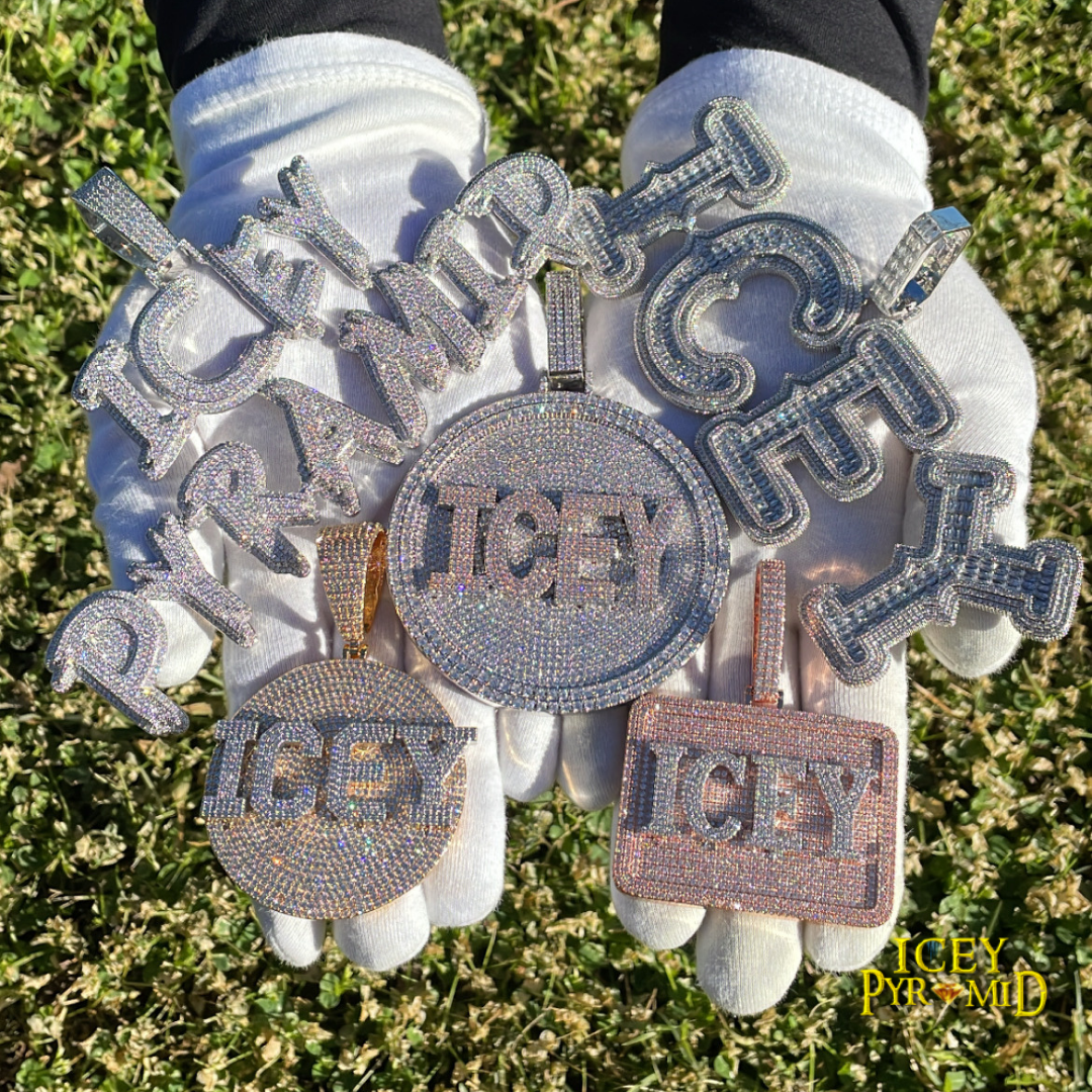 Disc Edition Iced Out Personalisierter Namensanhänger