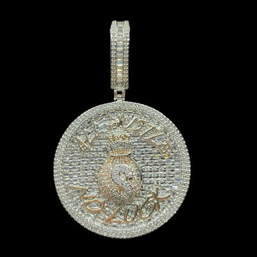 All Hustle No Luck Iced Out Letter Pendant Necklace – Custom Hip Hop Jewelry for Men – Luxury Street Style - CaratixJewelry