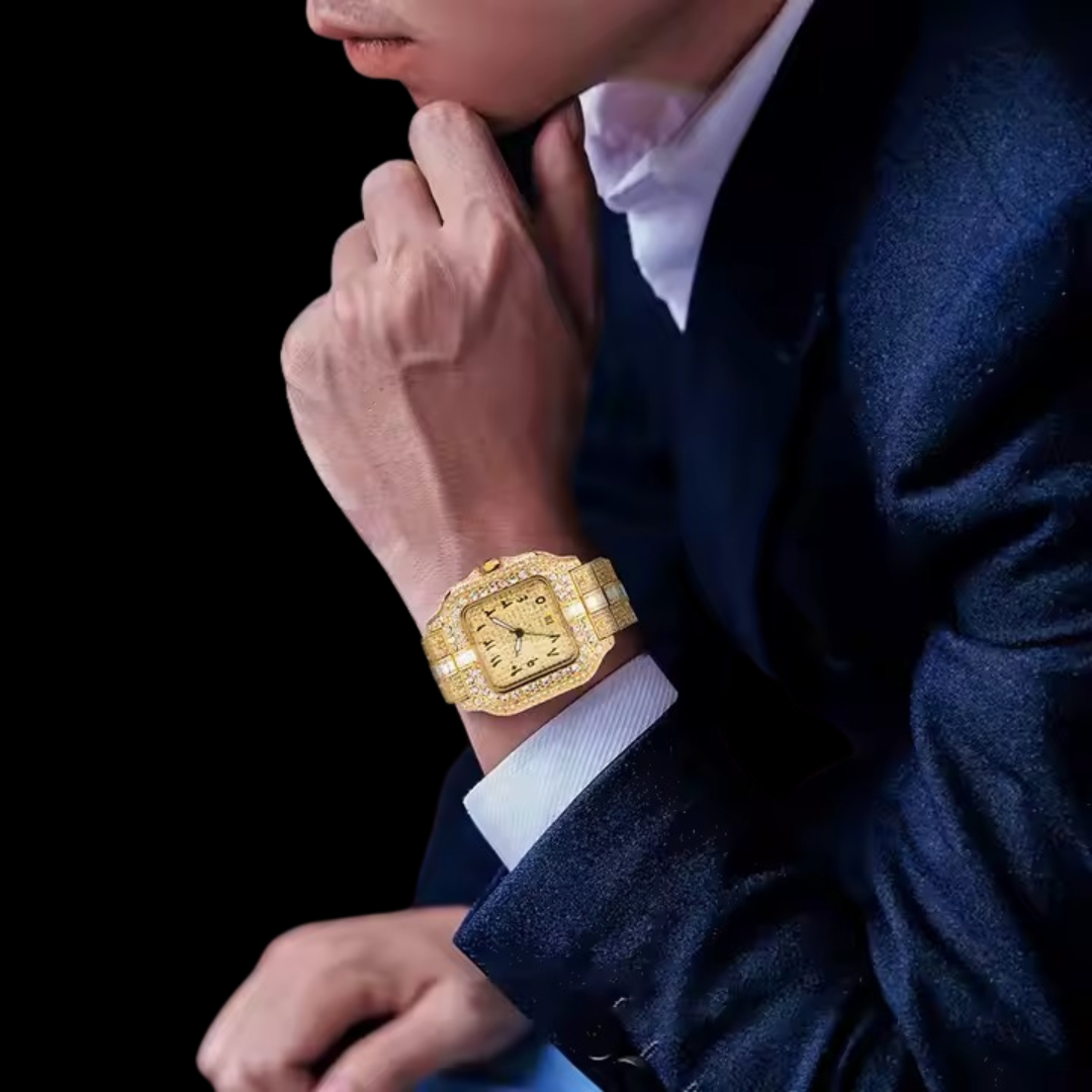 NEW | VVS Arabic Numerals Square Dial Iced Out Diamond Watch