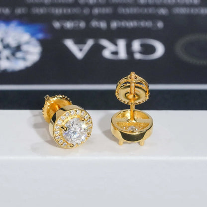 S925 Silver 8mm Moissanite Look Round Stud Earrings - CaratixJewelry