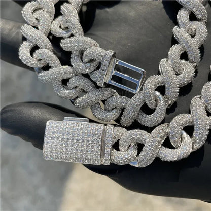 13mm Moissanite Cuban Link | S925 Silver Men’s Iced Out Hip Hop Chain - CaratixJewelry