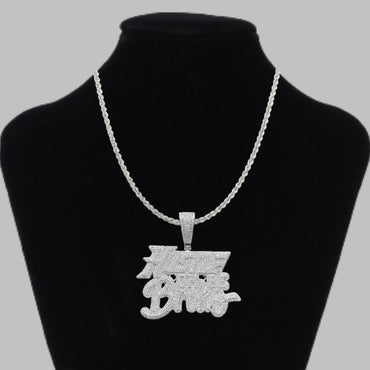 Hustle Or Be Broke Iced Out Letter Diamond Pendant Necklace – Custom Hip Hop Jewelry for Men