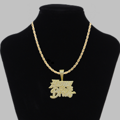 Hustle Or Be Broke Iced Out Letter Diamond Pendant Necklace – Custom Hip Hop Jewelry for Men
