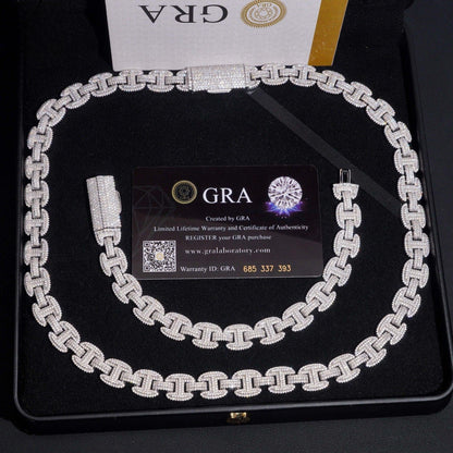 12mm Iced-Out Moissanite Cuban Link Chain – S925 Sterling Silver Hip Hop Streetwear Necklace - CaratixJewelry