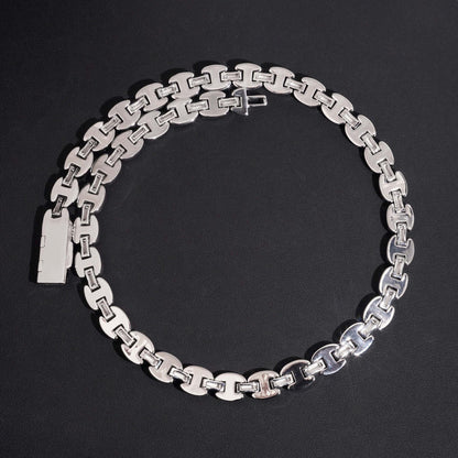 12mm Iced-Out Moissanite Cuban Link Chain – S925 Sterling Silver Hip Hop Streetwear Necklace - CaratixJewelry