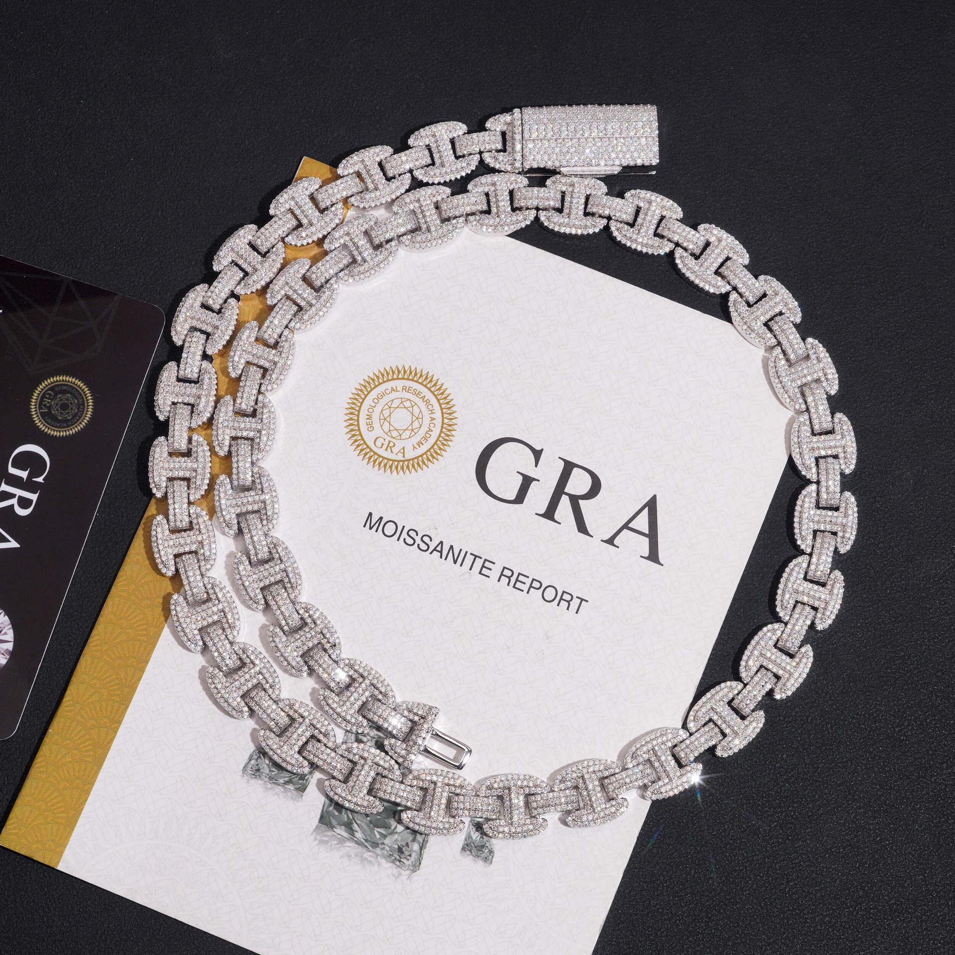 12mm Iced-Out Moissanite Cuban Link Chain – S925 Sterling Silver Hip Hop Streetwear Necklace - CaratixJewelry